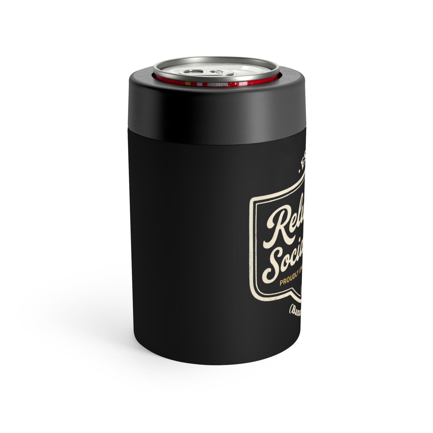 Reluctantly Social Banana Logo Can Cooler