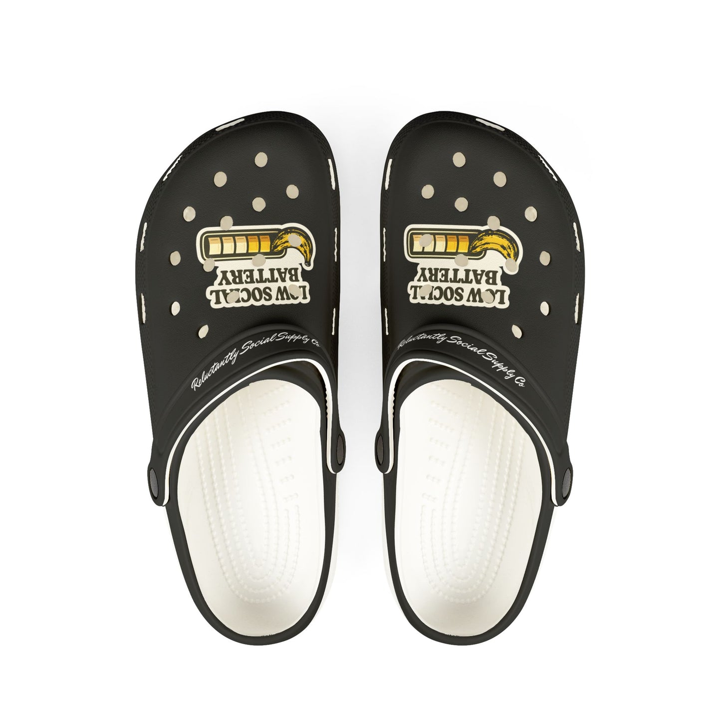 Battery Lover EVA Foam Clogs — 'Low Social Battery'