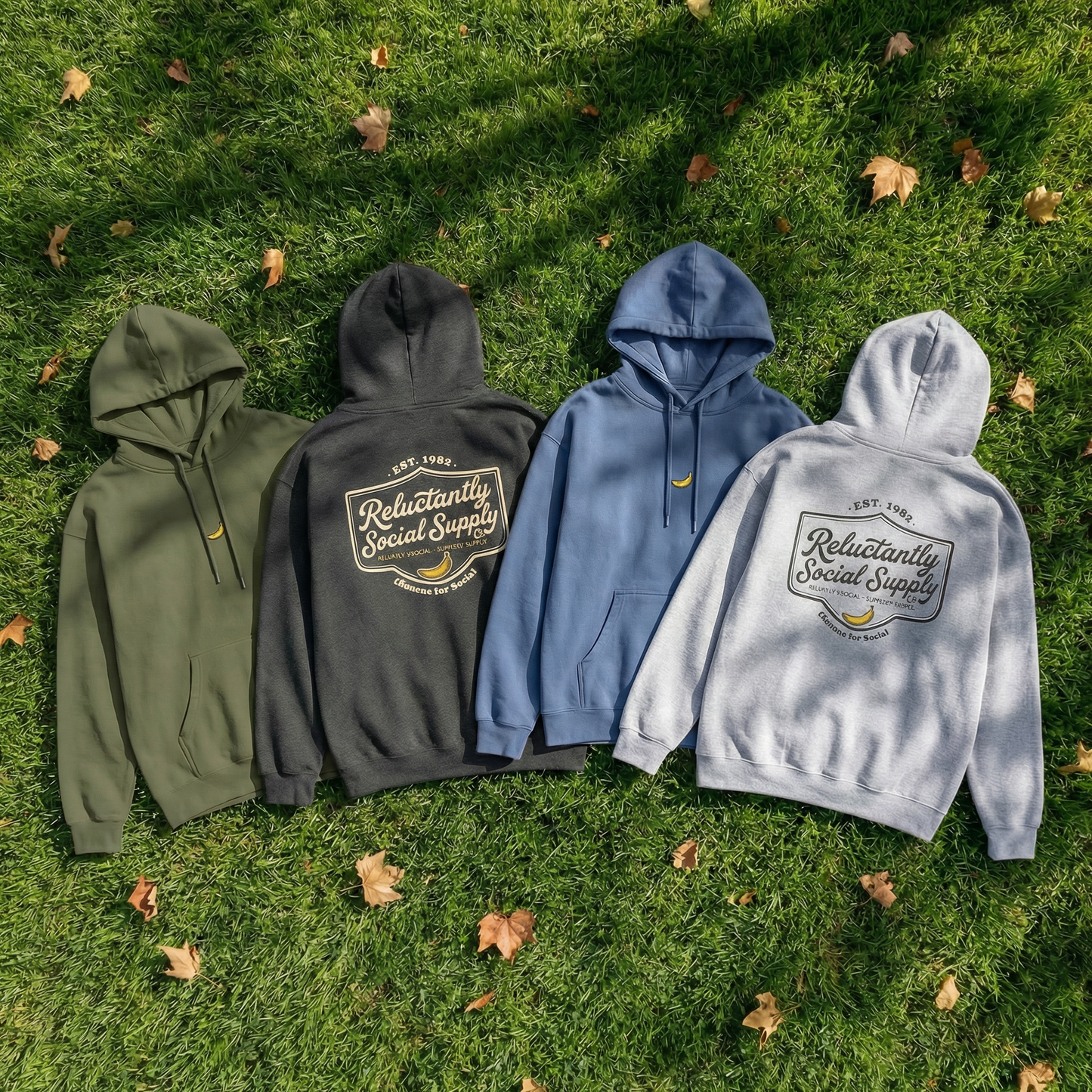 Reluctantly Social Banana Logo Hoodie