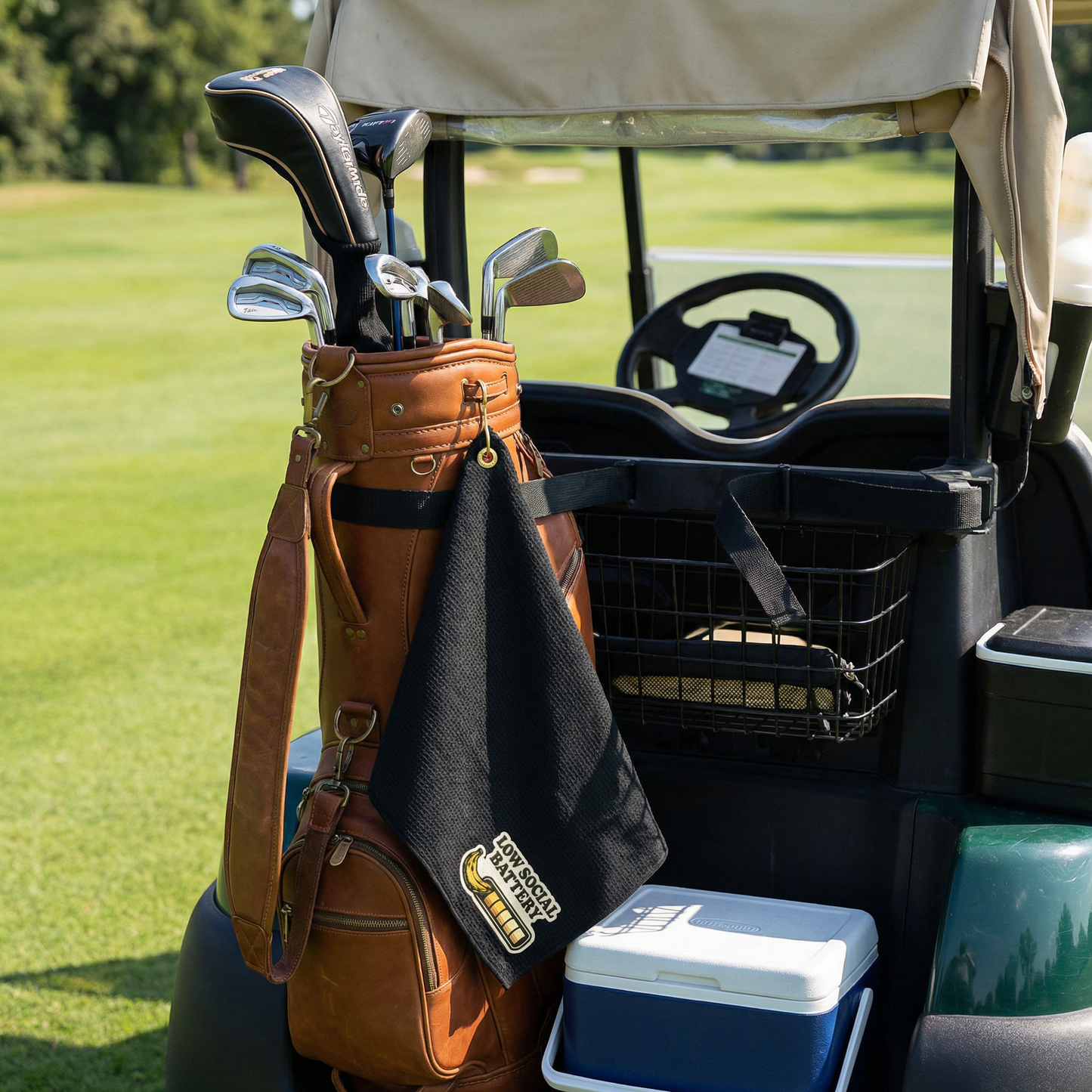 Low Social Battery Banana Golf Towel